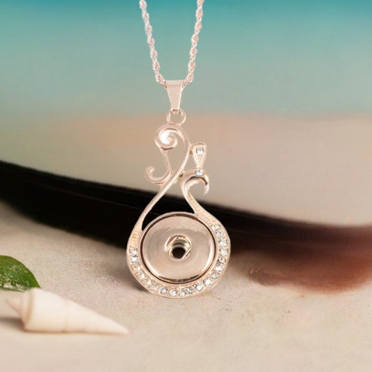 Statement Stainless Steel Swirl Necklace: Rose Gold