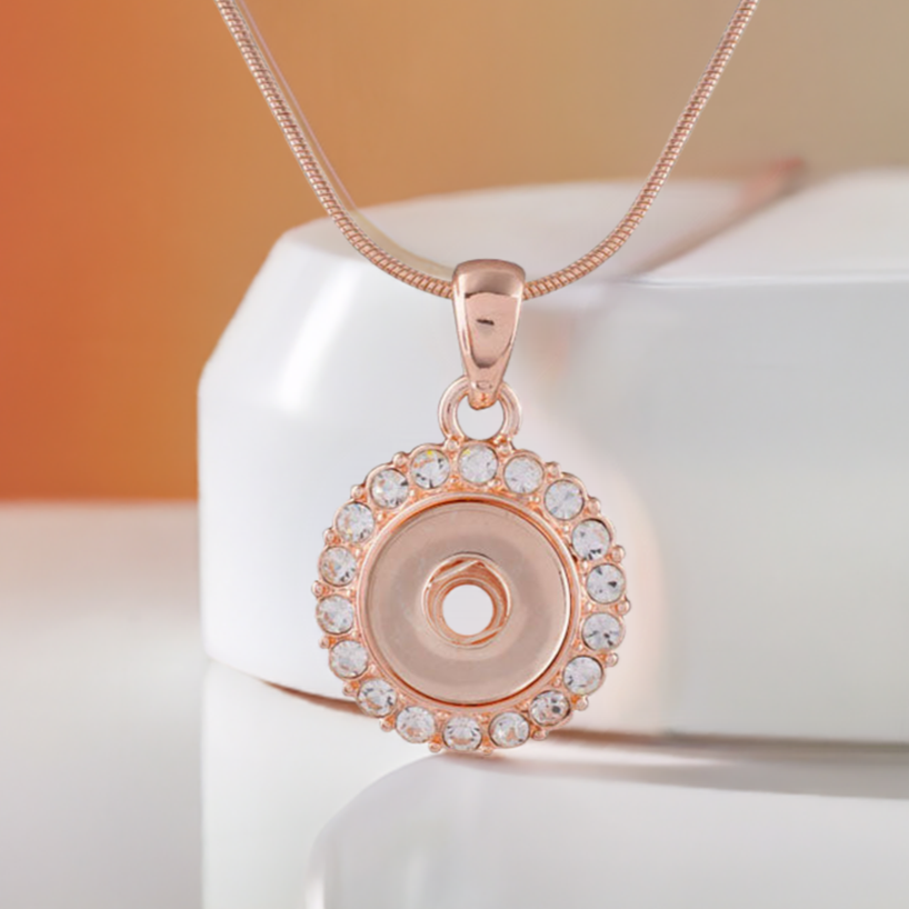 Petite Rose Gold Tone Crystal Necklace