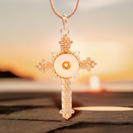 Statement Rose Gold Cross Necklace