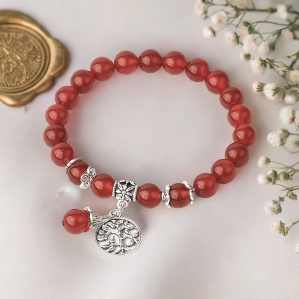 Red Agate Stretch Bracelet