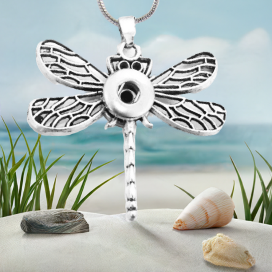 Petite Silver Tone Dragonfly Necklace