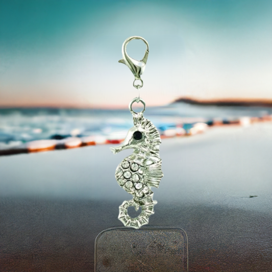 Crystal Seahorse Clip Charm