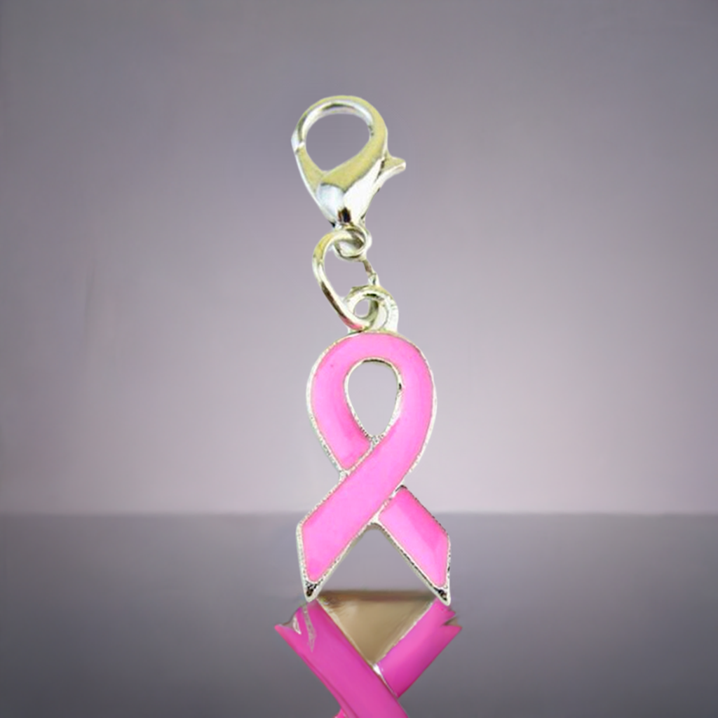 Pink Ribbon Clip Charm