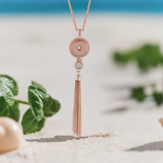 Statement Rose Gold Tassel Necklace