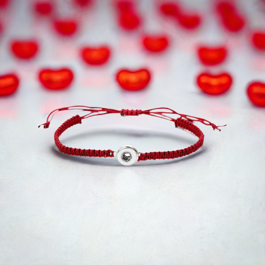 Petite Deep Red Woven Pull Bracelet