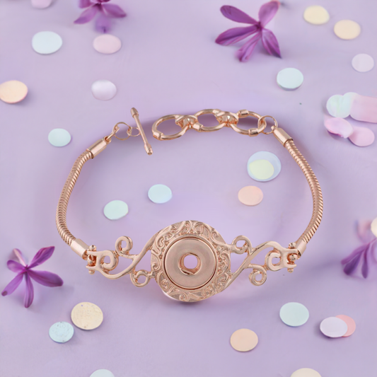 Petite Dainty Swirls Rose Gold Tone Bracelet