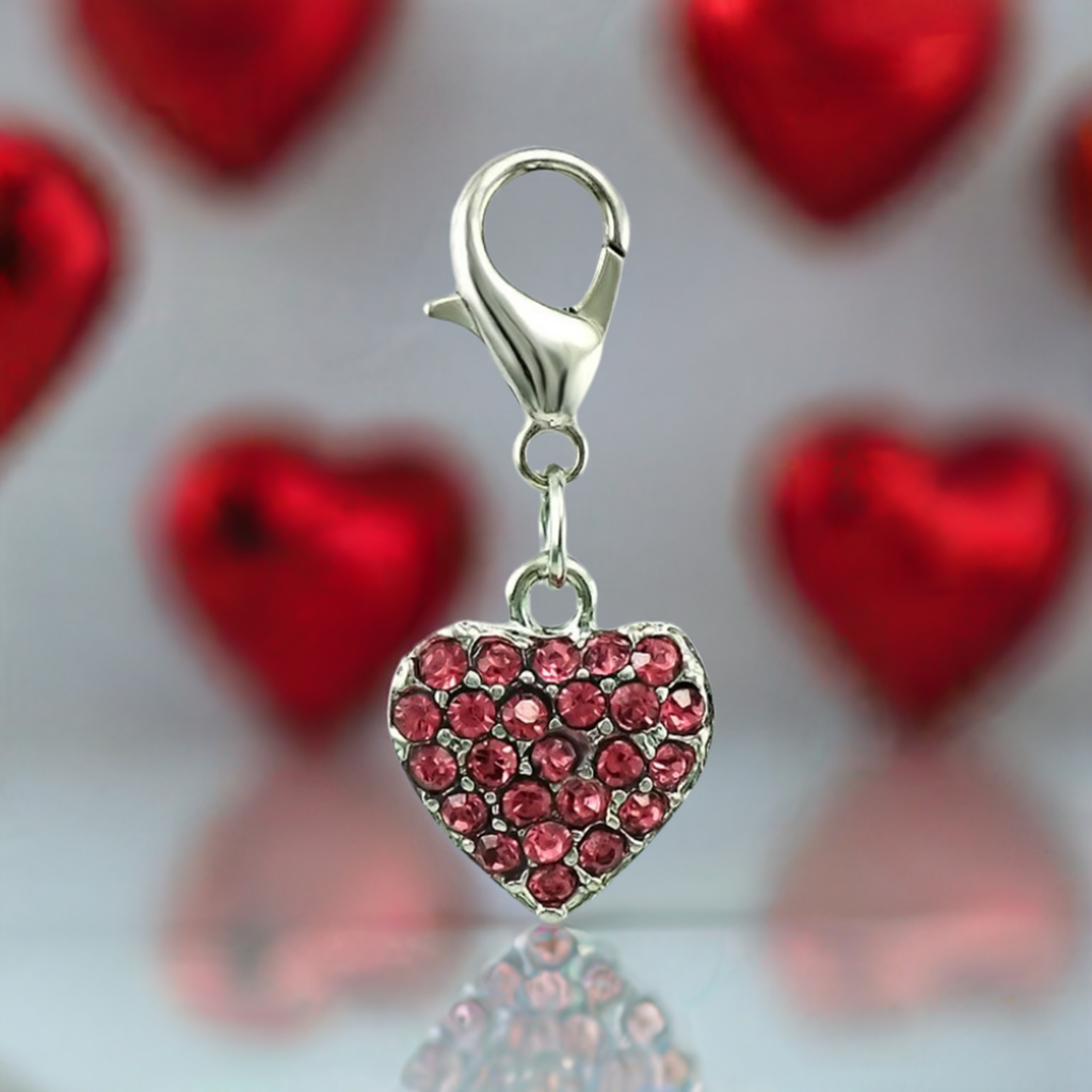 Crystal Heart Clip Charm