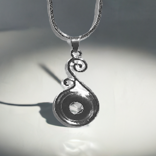 Petite Silver Tone Swirl Necklace