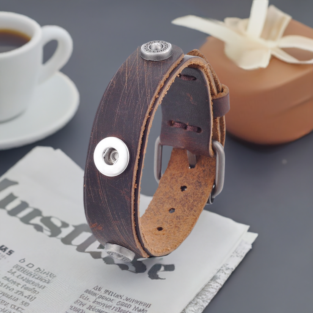 Petite Brown Leather Buckle Bracelet