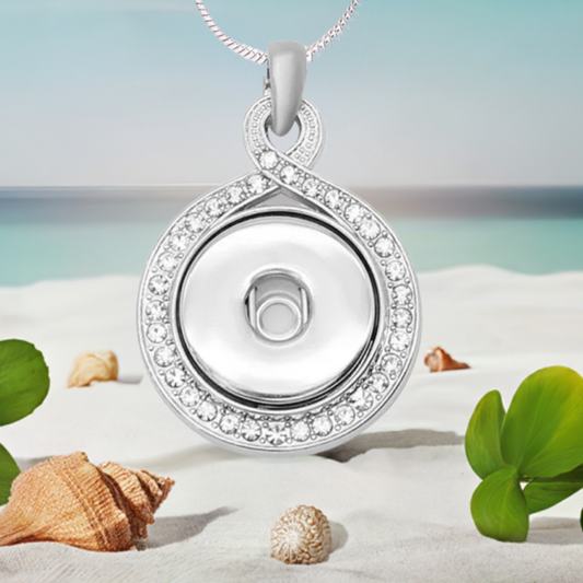 Statement Silver Tone Elegant Swirl Dangle Necklace