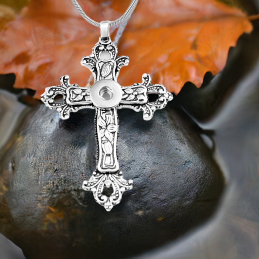 Petite Flower Cross Necklace