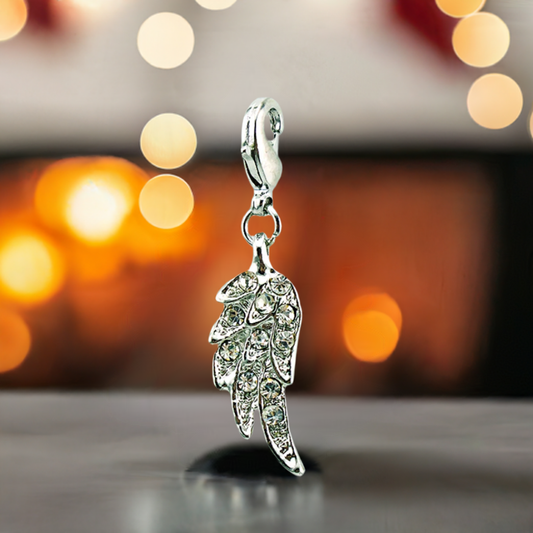 Crystal Angel Wing Clip Charm