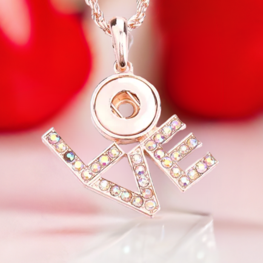 Petite Rose Gold Crystal LOVE Necklace