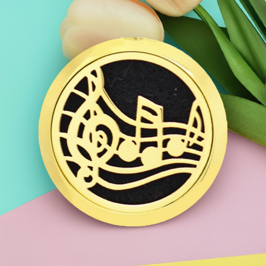 Gold Music Notes Diffuser Statement Snap