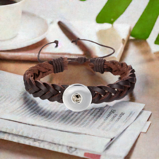 Statement Brown Twist Braid Leather Bracelet