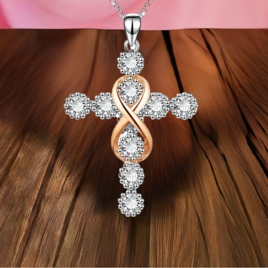 Crystal Embellished Cross Necklace