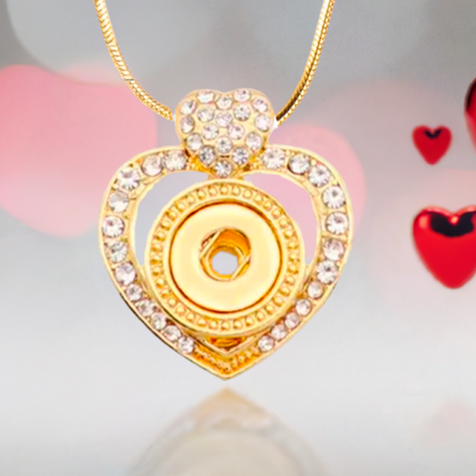 Petite Gold Tone Crystal Heart Necklace