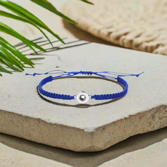 Petite Deep Blue Woven Pull Bracelet