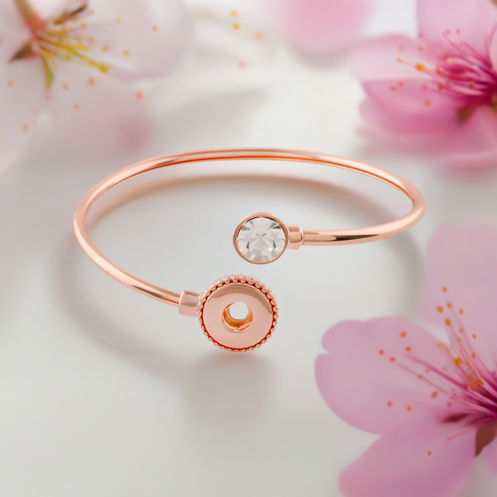 Petite Adjustable Rose Gold Tone W/Crystal Bracelet