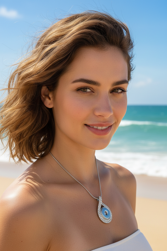 Statement Shimming Crystals Swirl Necklace