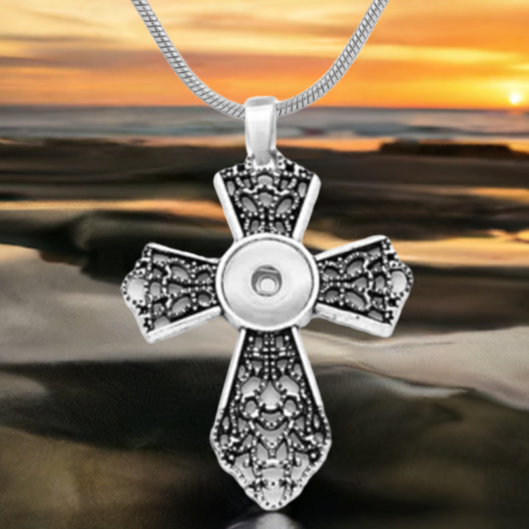 Petite Lace Cross Necklace