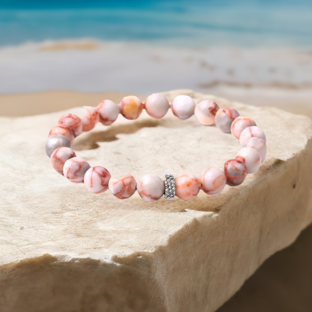 Red Veined Jasper Stretch Bracelet