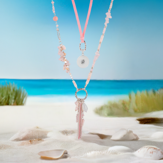 Statement BoHo Necklace: Pink 2 Strand