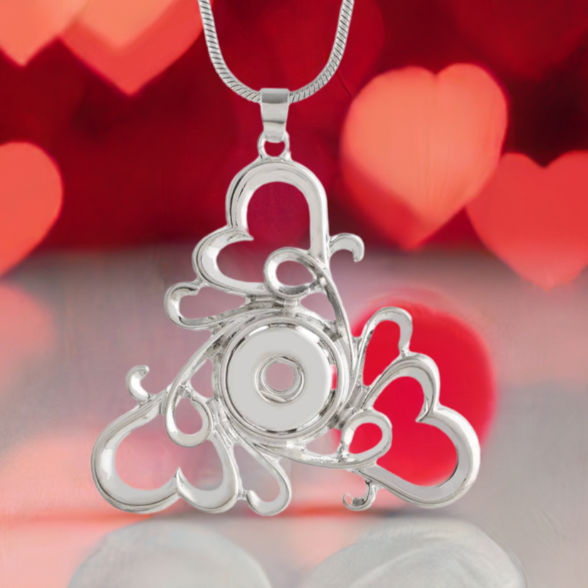 Petite Silver Swirled Hearts Necklace