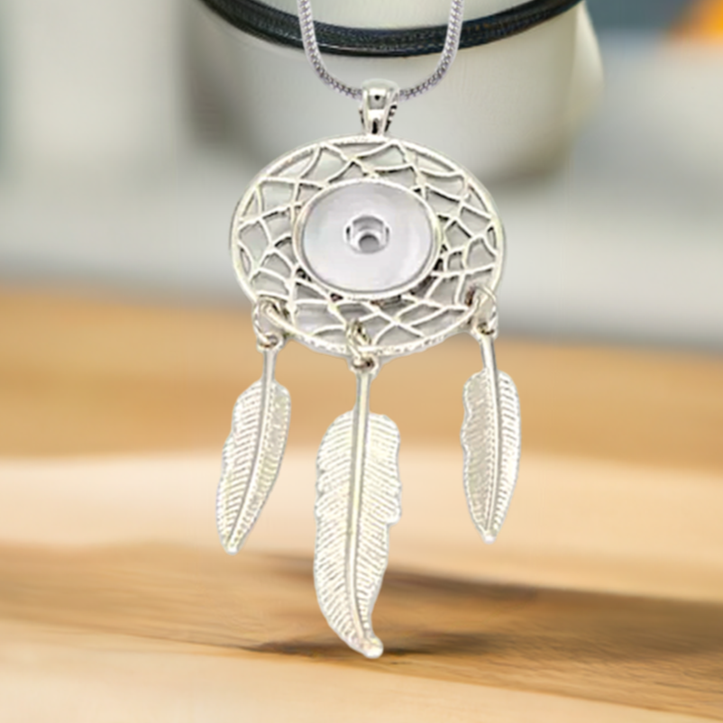 Petite Silver Tone Dream Catcher Necklace