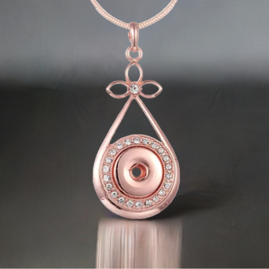 Statement Rose Gold Crystal Circle Necklace