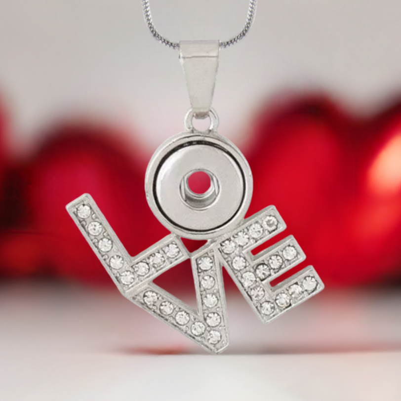 Petite Silver Tone LOVE Necklace