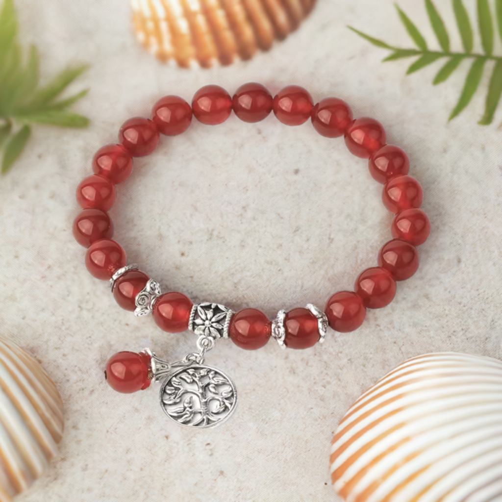 Red Agate Stretch Bracelet