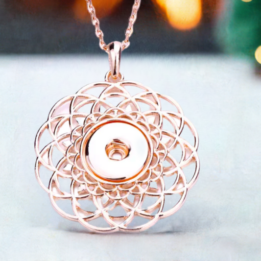 Statement Rose Gold Swirls Necklace