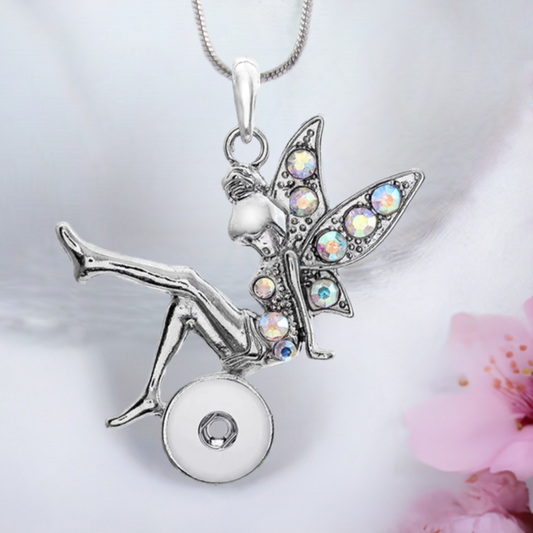 Petite Silver Tone Fairy Necklace