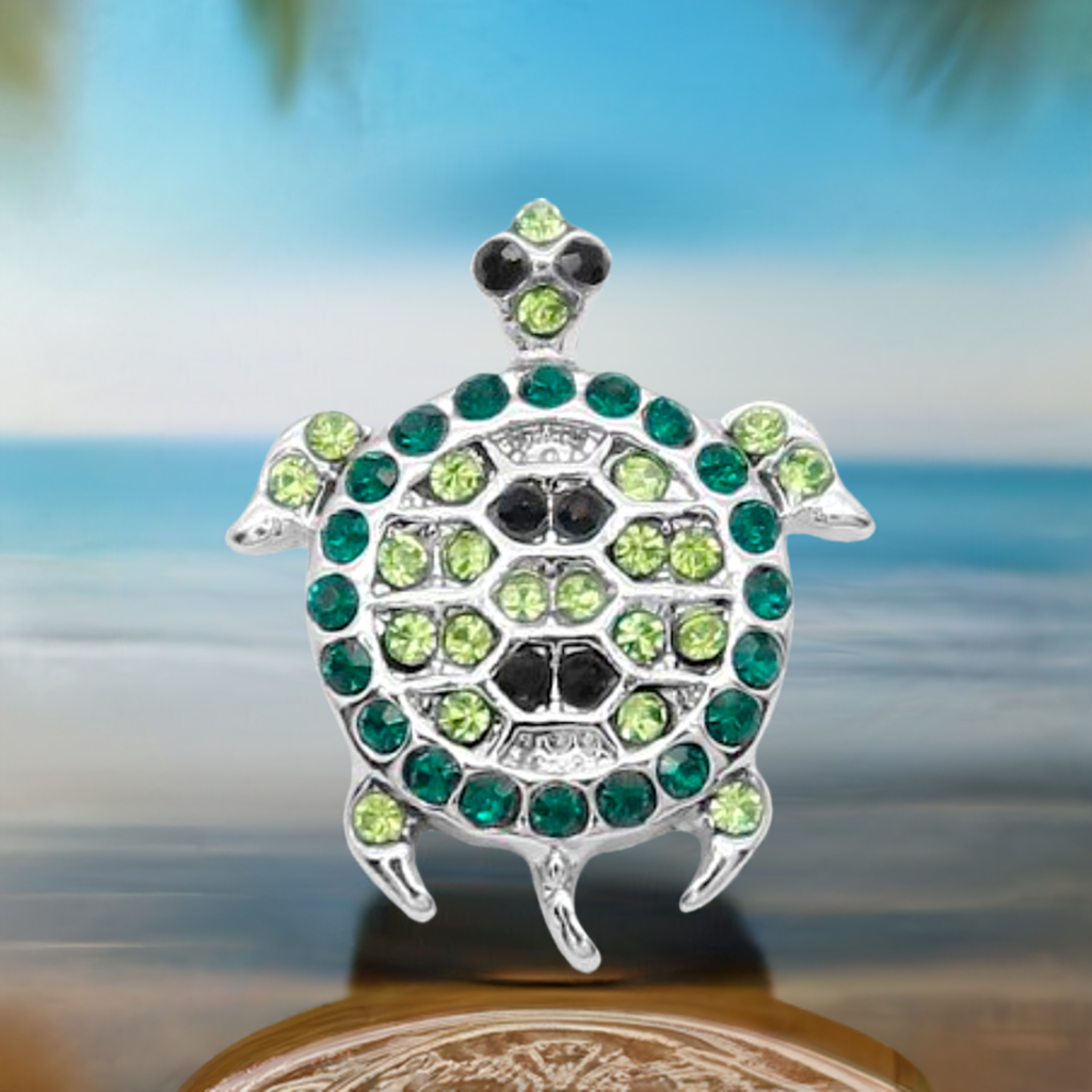 Petite Green Crystal Turtle Snap