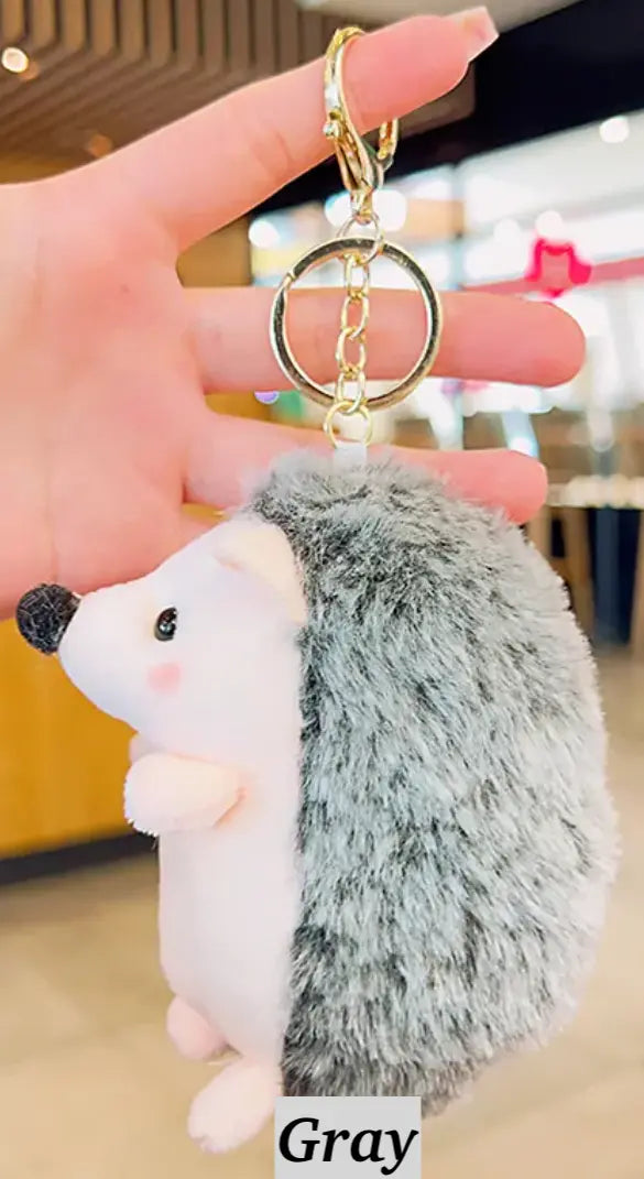 Fluffy Hedgehog Plush Keychain/Purse Decoration Snappy Jewels