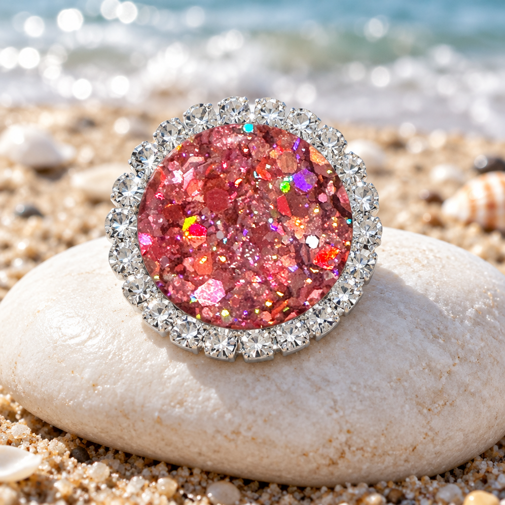 Statement Hawaiian Sunset Glitter Snap