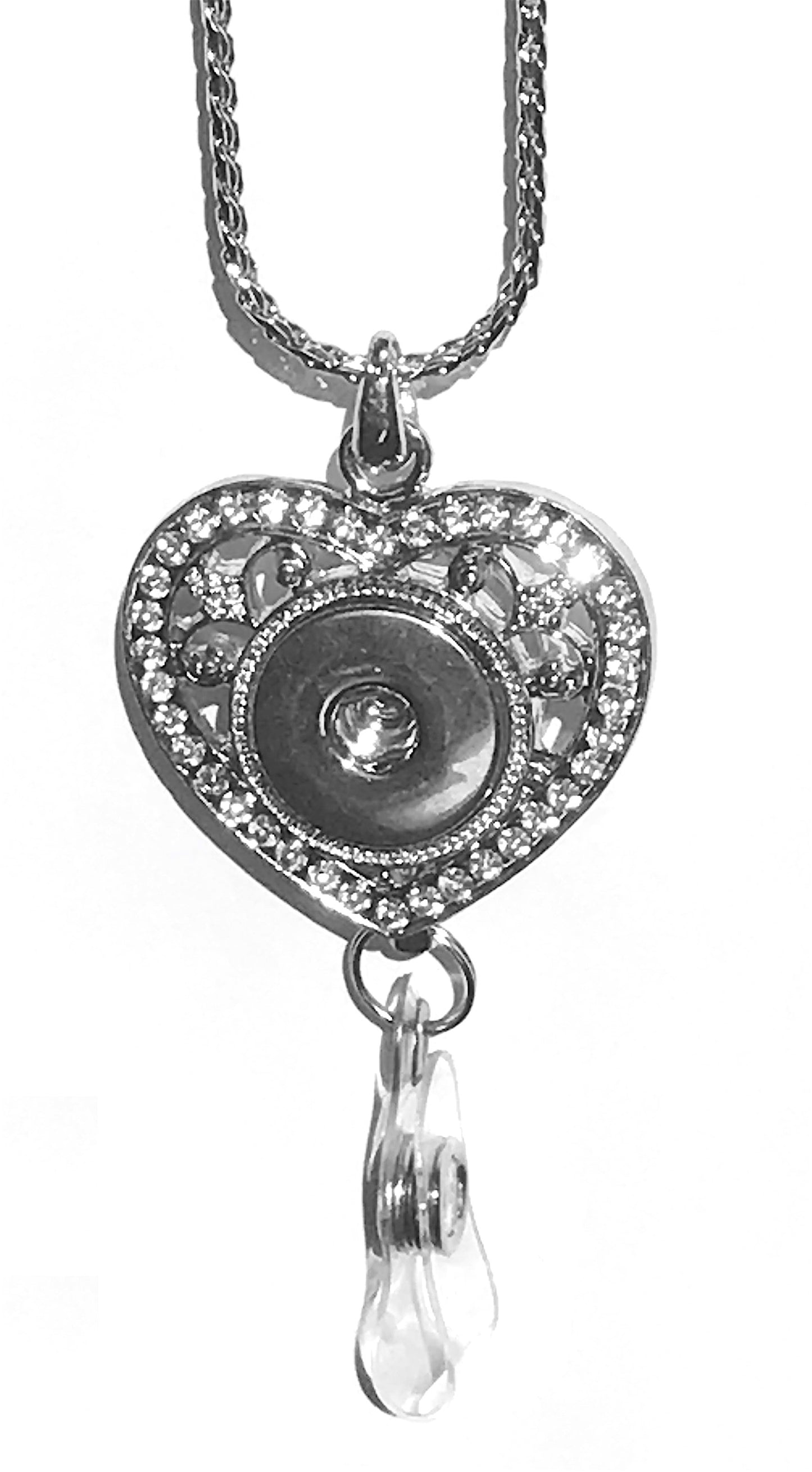 Statement Crystal Heart Badge Reel