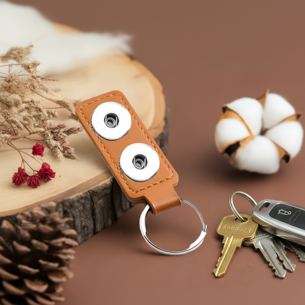 Statement 2 Snap Keychain/Purse Decoration: Brown