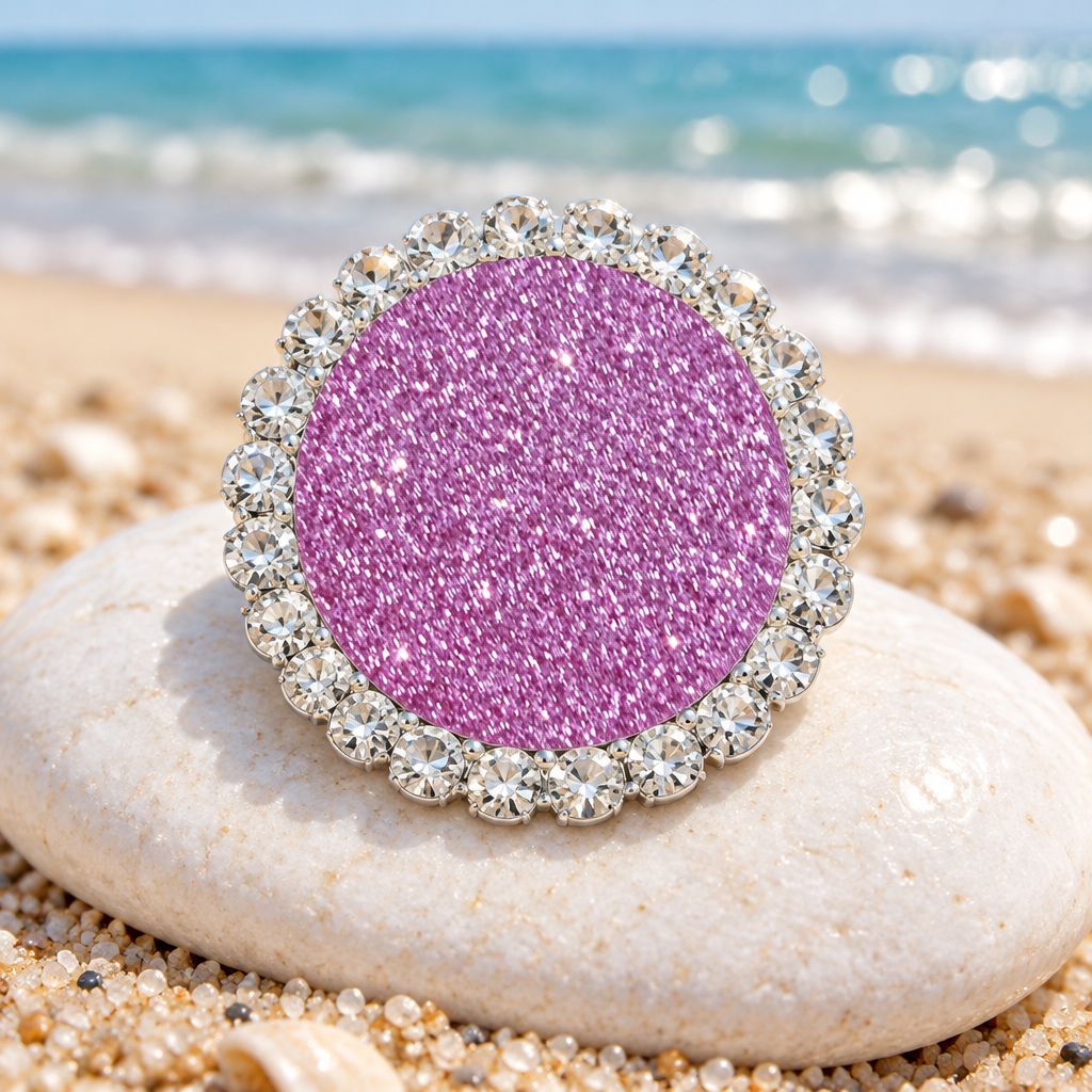 Statement Lusterous Lavander Glitter Bling Glitter Snap