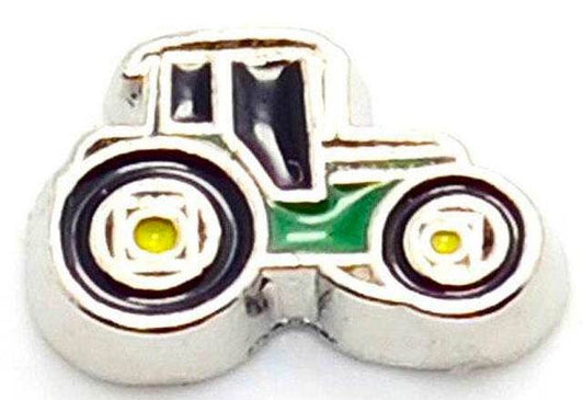 Green Tractor Locket Charm