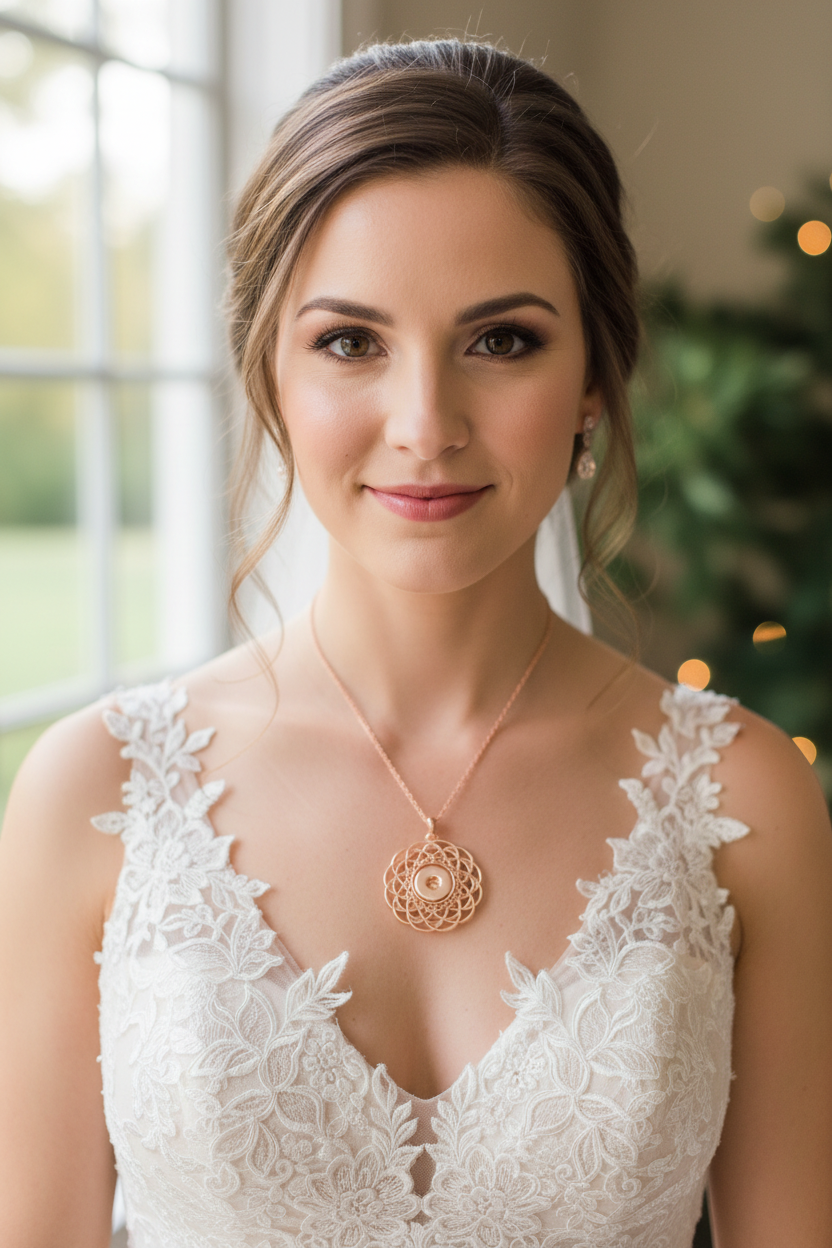 Statement Rose Gold Swirls Necklace
