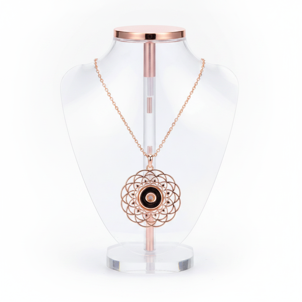 Statement Rose Gold Swirls Necklace