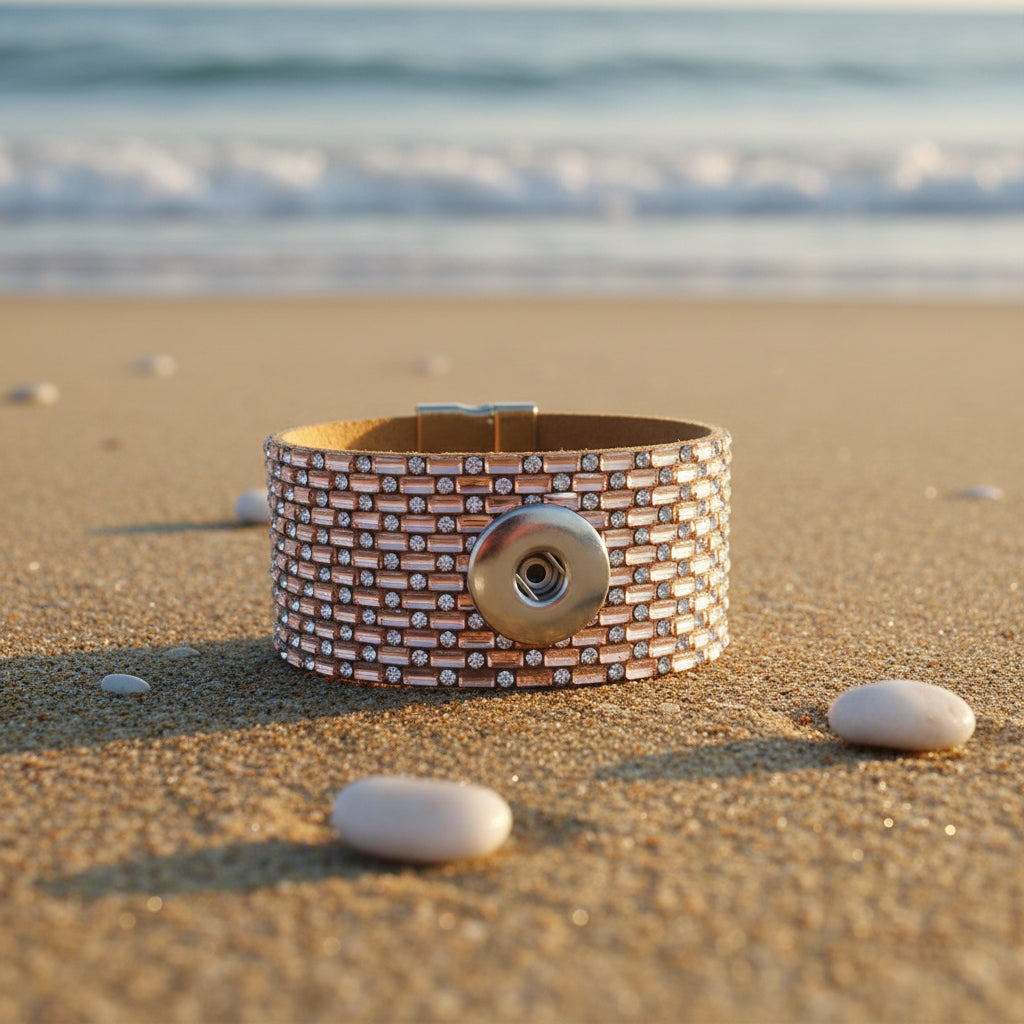 Statement Rose Gold Bling Cuff Bracelet
