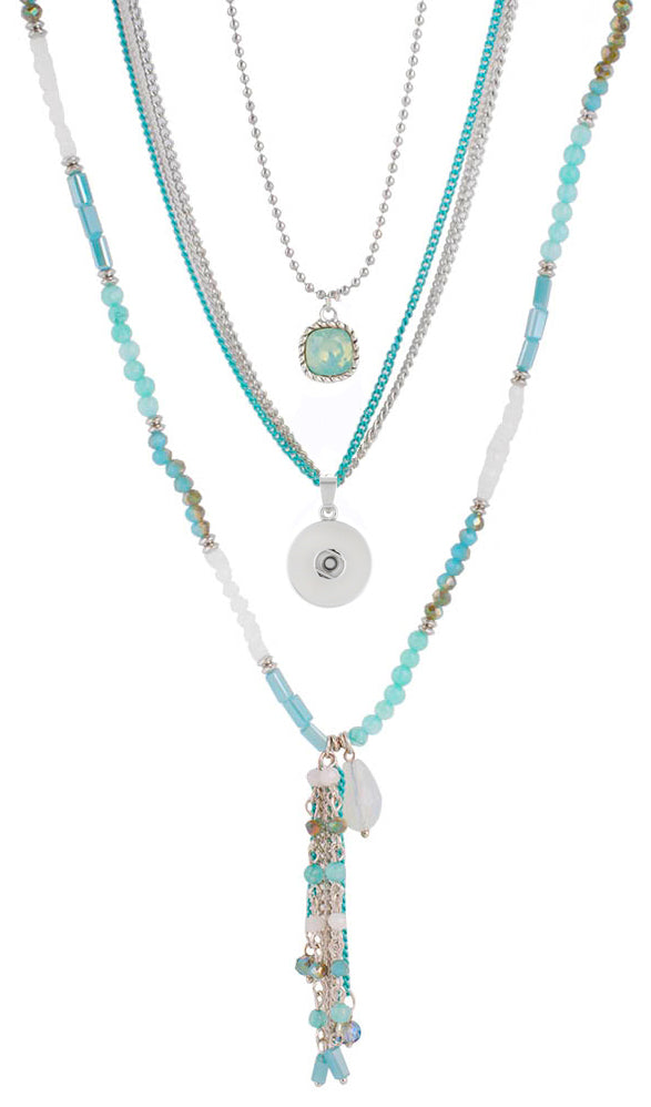 Statement BoHo Necklace: Teal