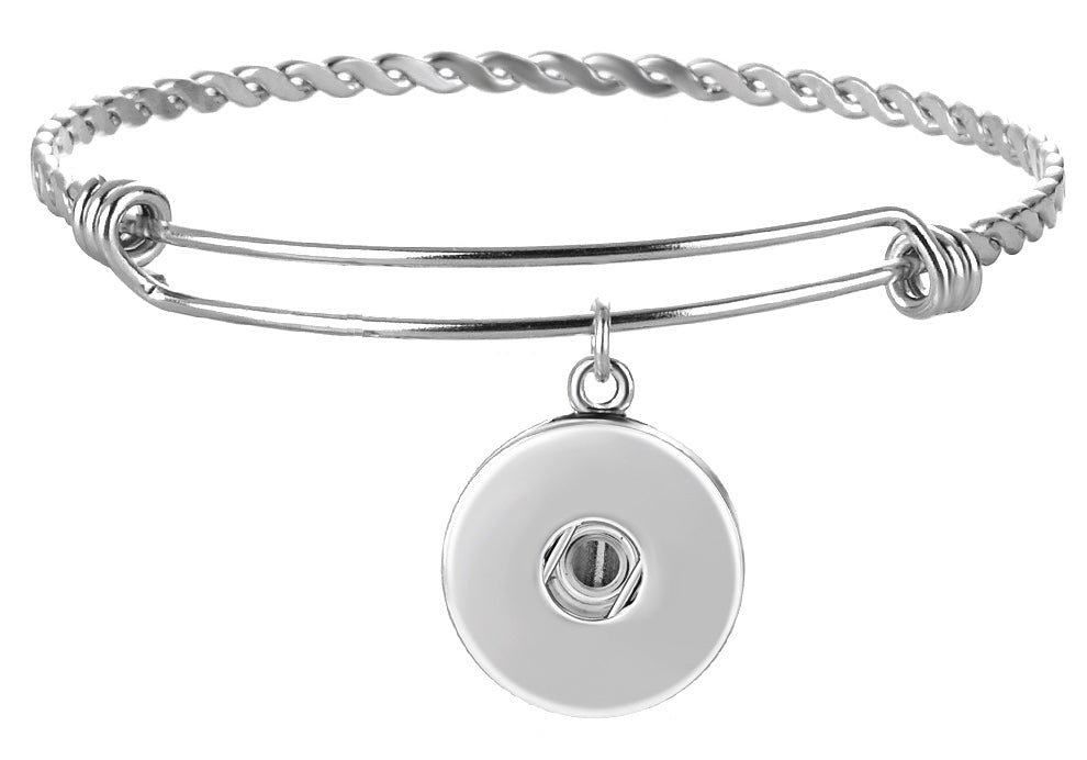 Petite Adjustable Stainless Steel Single Hoop Snap Bracelet