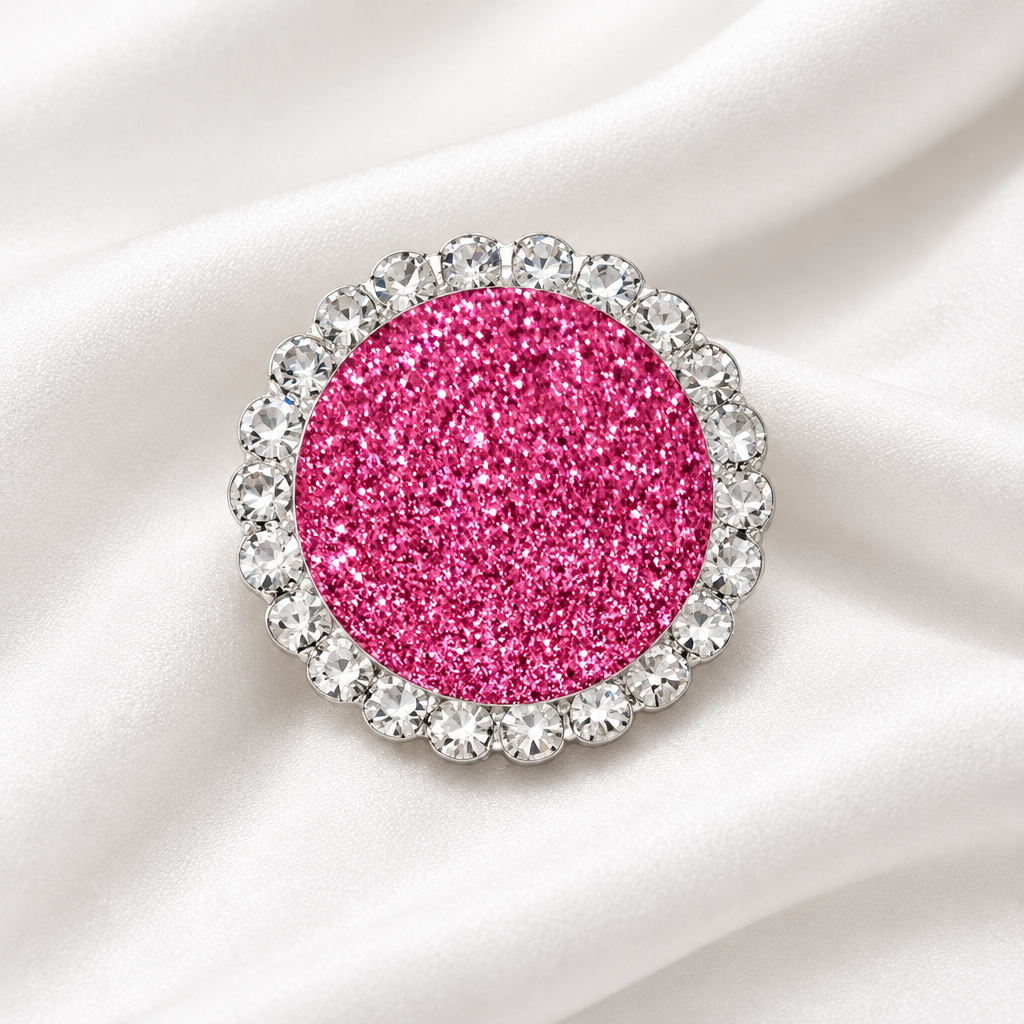 Statement Passionate Pink Glitter Bling Glitter Snap
