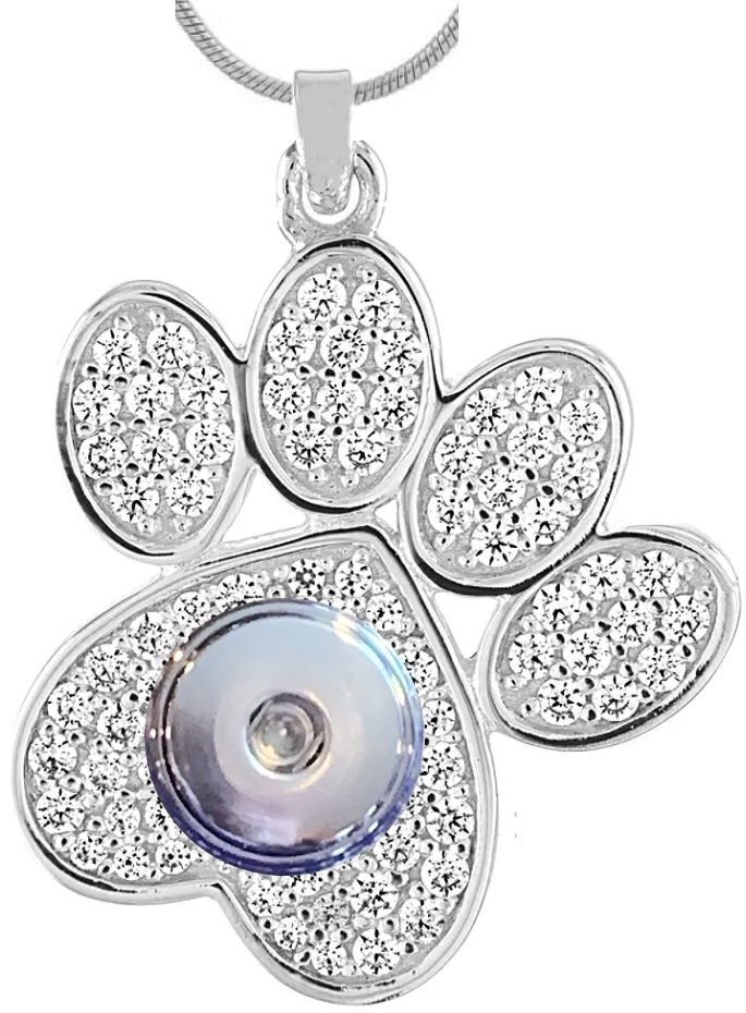 Petite Crystal Paw Print Necklace