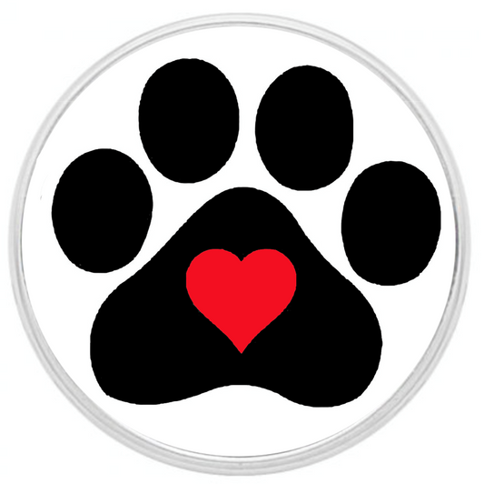 Petite Heart Paw Print Snap