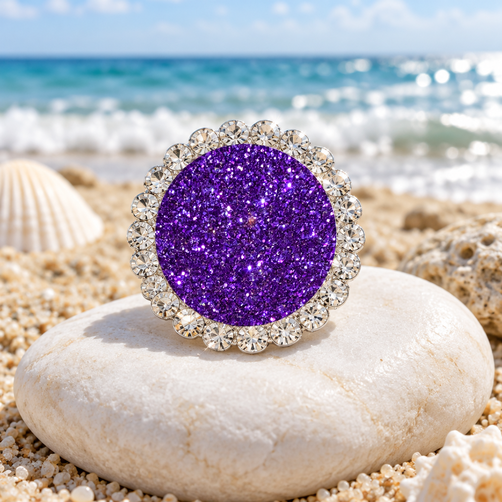 Statement Perfect Perple Glitter Bling Glitter Snap
